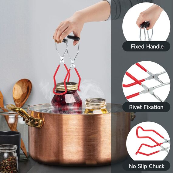 HAUSPROFI Edelstahl Trichterset 7-teilig mit Einmachgläser Heber & Filter - 3 Größen Küchentrichter Set für Marmelade, Einmachen, Öl, Gewürze - Spülmaschinenfest