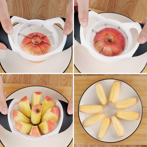 Asdirne Ananasentkerner & Apfelschneider, Ananasschneider und Obstschneider mit lebensmittelechter Edelstahlklinge und ABS-Griff, Ananasschäler, Schwarz