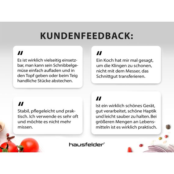 Hausfelder VIELZWECK-KÜCHENHELFER 2er Set aus 18/10 Edelstahl, Gemüseschaufel, Spachtel für die Küche, vielseitige Küchenutensilien (2 Stück)
