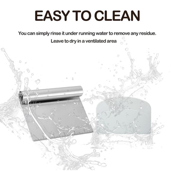 Midgreyeye Teigkarte Set, 2 Stücke Edelstahl Teigschneider Mit Messskala Kunststoff Teigschaber Teigkarte Teigspachtel Schaber Küche Für Kuchen, Cake,Pizza, Torte, Dough(15 * 11,3+13.5 * 9,1cm)