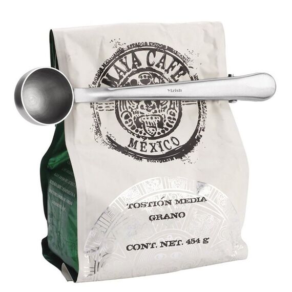 Yizish 304 Edelstahl Messlöffel mit Messlineal, Scoop mit Clip, Küchenumrechnungstabelle 8er Set zum Backen und Kochen