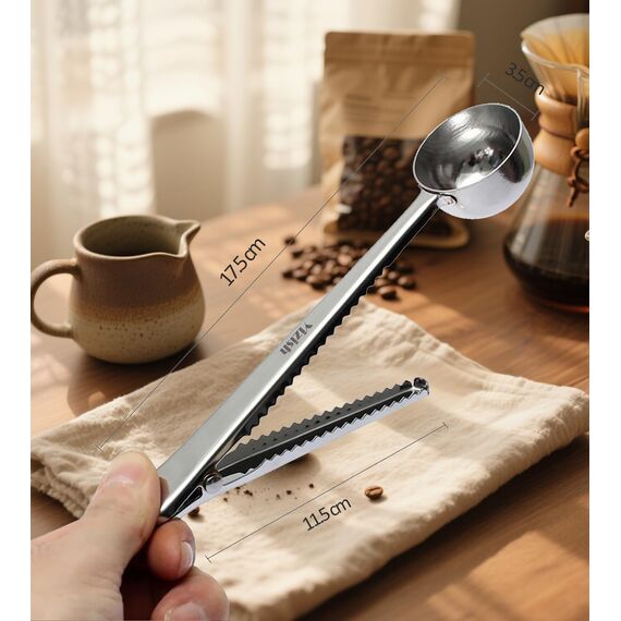 Yizish Edelstahl Messbecher und Löffel mit Messlineal, Scoop mit Clip, Küchenumrechnungstabelle 12er Set für Trockene und Flüssige Zutaten