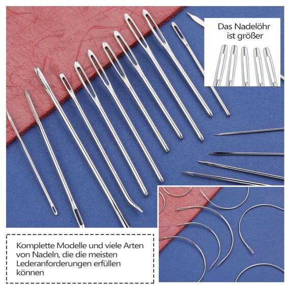 38-teiliges Polsterreparaturset enthält Nähgarn und Nadeln, Ahle, Fingerhut, Ledernähnadeln für Polster, Leder, Teppich, Leinwandreparatur für die Lederreparatur