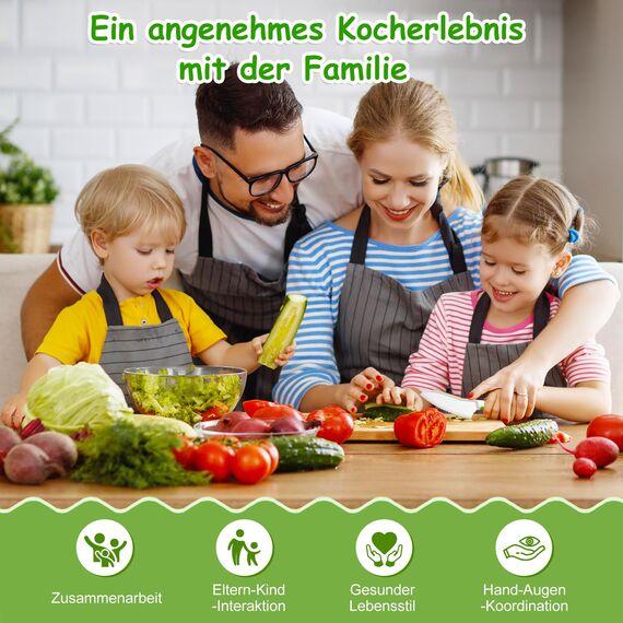 Goodchef Montessori Kindermesser Set 5-teiliges Set, Kindermesser ab 2 Jahren, BPA-frei & sicheres Lernmesser,Montessori Schneidewerkzeug,kinder kochset,Geschenk für Kinder.