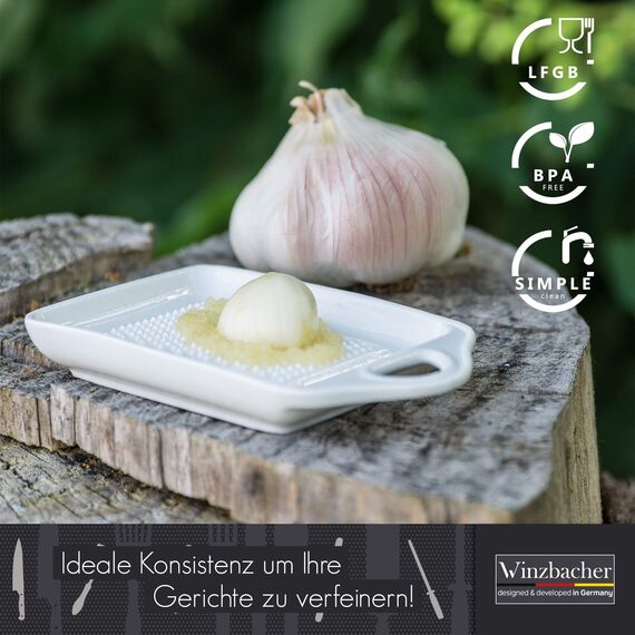 Winzbacher - DAS ORIGINAL - Keramik Ingwerreibe | ideal für Ingwer, Kurkuma und Knoblauch | Spülmaschinenfest | Optimal für die Zubereitung von Ingwertee