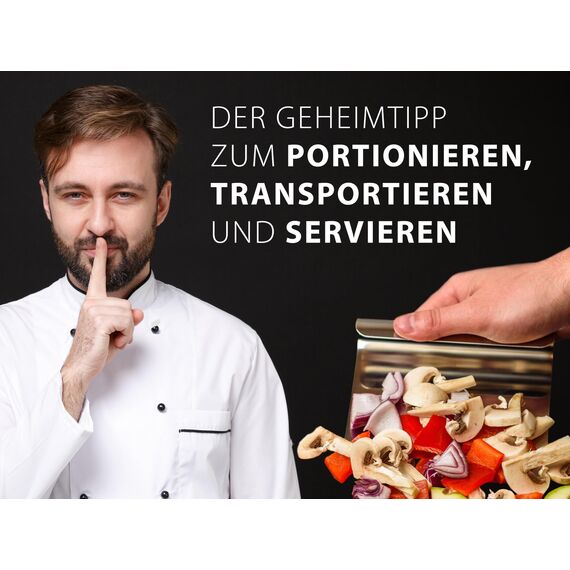 Hausfelder VIELZWECK-KÜCHENHELFER 2er Set aus 18/10 Edelstahl, Gemüseschaufel, Spachtel für die Küche, vielseitige Küchenutensilien (2 Stück)