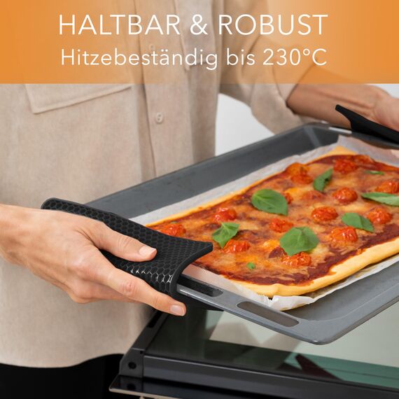 AVANA Silikon Untersetzer (4er Set) Premium Topfuntersetzer Multifunktional Hitzebeständig Topflappen Spülmaschinenfest rutschfest Wabenmuster (2 Rund, 2 Viereckig) - Schwarz