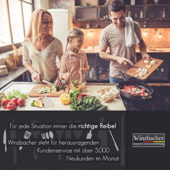 Winzbacher - DAS ORIGINAL - Edelstahl Ingwerreibe | ideal für Ingwer, Kurkuma und Knoblauch | Spülmaschinenfest | Optimal für die Zubereitung von Ingwertee