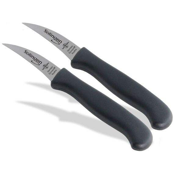 Schälmesser aus Solingen Gemüsemesser Set mit scharfer gebogener Schnittfläche Obstmesser Küchenmesser Made in Germany Schneidmesser aus Rostfreiem Edelstahl Schwarz Spülmaschinen geeignet (2)