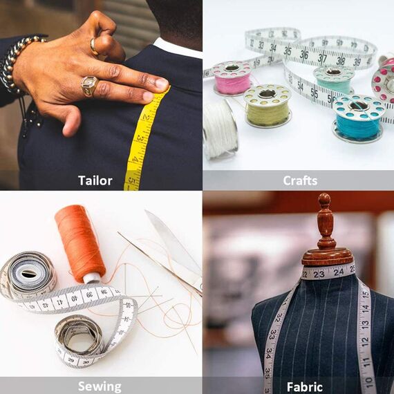 WINTAPE Schneidermaßband/Maßband Körper/Masband körpermaße/Körpermaßband, 150cm Maßband (Schwarz)