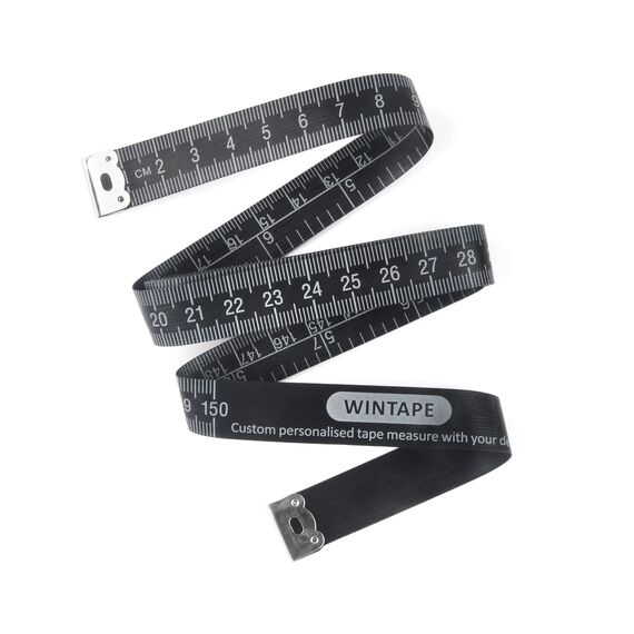 WINTAPE Schneidermaßband/Maßband Körper/Masband körpermaße/Körpermaßband, 150cm Maßband (Schwarz)