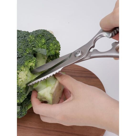 SimCoker Schwere Küchenschere – Geschmiedet aus 3Cr14-Edelstahl, robuste Haushaltsschere für Fleisch, Geflügel und Gemüse, mit Flaschenöffner, spülmaschinenfest, 22,8 cm, 5 Jahre Garantie