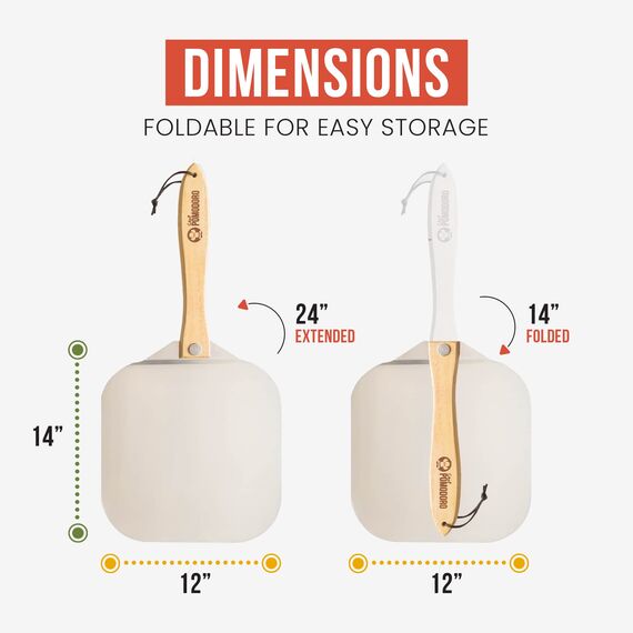 Chef Pomodoro - Pizzaschieber (30 x 36 cm) und Pizzaschneider (36 cm) - 2er Set - Premium Pizza Set aus hochwertigen Materialien - Qualitative Küchenutensilien für Zuhause und Profi-Küche
