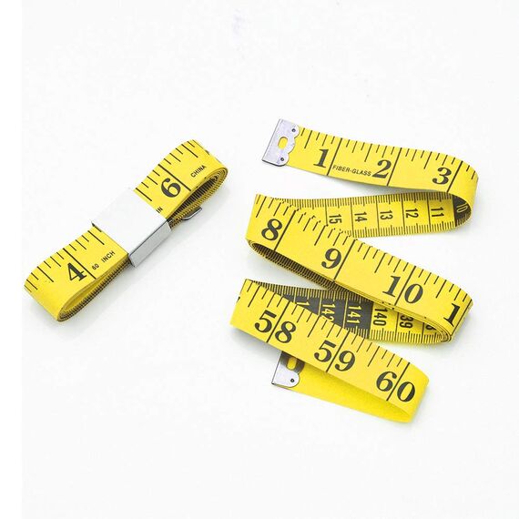 WINTAPE Schneidermaßband/Maßband Körper/Masband körpermaße/Körpermaßband, 150cm Maßband (Gelb)