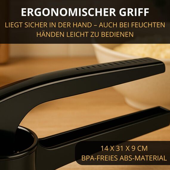 Thiru Spätzlepresse & Kartoffelpresse aus Kunststoff – 3 Edelstahl-Einsätze für Spätzle, Spaghetti-Eis, Kartoffelpüree 60 Tage risikofrei testen – sicherer Topf-Halt – spülmaschinengeeignet