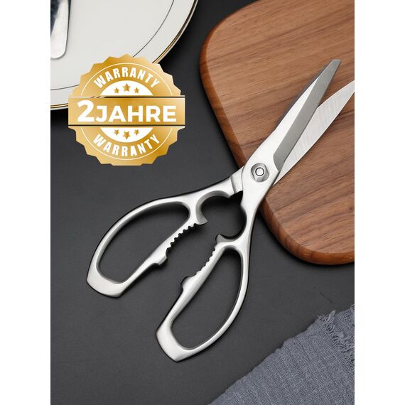 SimCoker Schwere Küchenschere – Geschmiedet aus 3Cr14-Edelstahl, robuste Haushaltsschere für Fleisch, Geflügel und Gemüse, mit Flaschenöffner, spülmaschinenfest, 22,8 cm, 5 Jahre Garantie