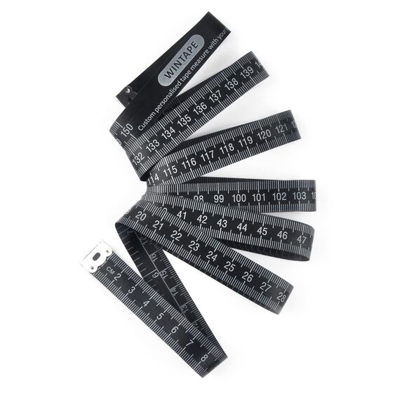 WINTAPE Schneidermaßband/Maßband Körper/Masband körpermaße/Körpermaßband, 150cm Maßband (Schwarz)