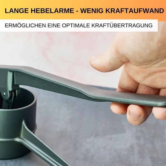 Thiru Spätzlepresse Lochdurchmesser ca. 3mm - Testsieger 2024-60 Tage risikofrei testen - Rundloch mit Schaumlöffel & Auflagerasten - Ideal für Spätzle, Kartoffelpüree, Säfte - Made in Germany