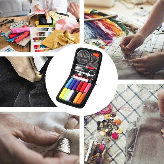 RFWIN Reise Nähset mit 72er Nähzubehör, Nadel und Fadenset Tragbares Mini Nähset für Anfänger Kinder Erwachsene Verwandte und Freunde Zuhause und im Notfall