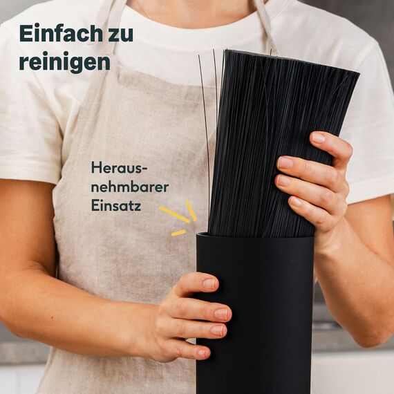 SILBERTHAL Universal Messerblock ohne Messer - herausnehmbarer Borsteneinsatz - für bis zu 10 Messer Aufbewahrung - Schwarz - Recyceltes Plastik mit Edelstahlring