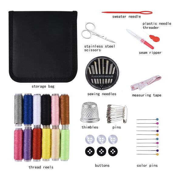 RFWIN Reise Nähset mit 72er Nähzubehör, Nadel und Fadenset Tragbares Mini Nähset für Anfänger Kinder Erwachsene Verwandte und Freunde Zuhause und im Notfall