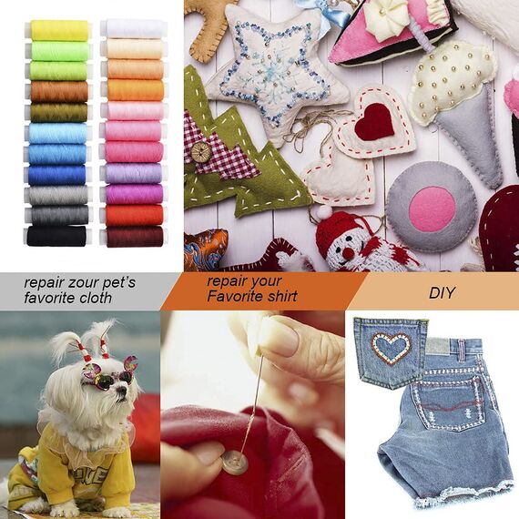 RFWIN Nähset 126 er, Tragbar Reise Nähset für Erwachsene, Fachmann Nähzubehör Inklusive Nadel, Faden, Aufreißer, Tasten, Fingerhut für Heimwerker Notfall Anfänger