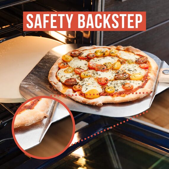 Chef Pomodoro - Pizzaschieber (30 x 36 cm) und Pizzaschneider (36 cm) - 2er Set - Premium Pizza Set aus hochwertigen Materialien - Qualitative Küchenutensilien für Zuhause und Profi-Küche