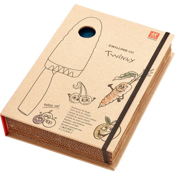 ZWILLING Twinny Kinderkochmesser, 10 cm, mit Fingerschutz, Edelstahl, Abgerundete Klingenform, Kindgerechtes Design, Kunststoffgriff, Blau