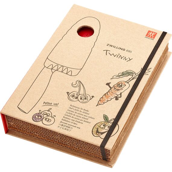 ZWILLING Twinny Kinderkochmesser, 10 cm, mit Fingerschutz, Edelstahl, Abgerundete Klingenform, Kindgerechtes Design, Kunststoffgriff, Rot