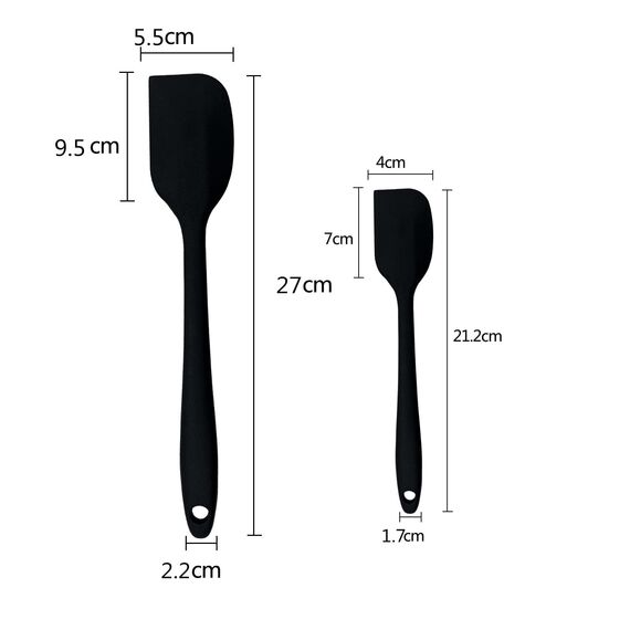 Silikon Löffel Spatel, Wok Spatel, Antihaft-Küchenutensilien mit Stahlkern zum Kochen, 1 Kleiner Silikon Spatel, 1 Große Spatel und 1 Löffel Spatel