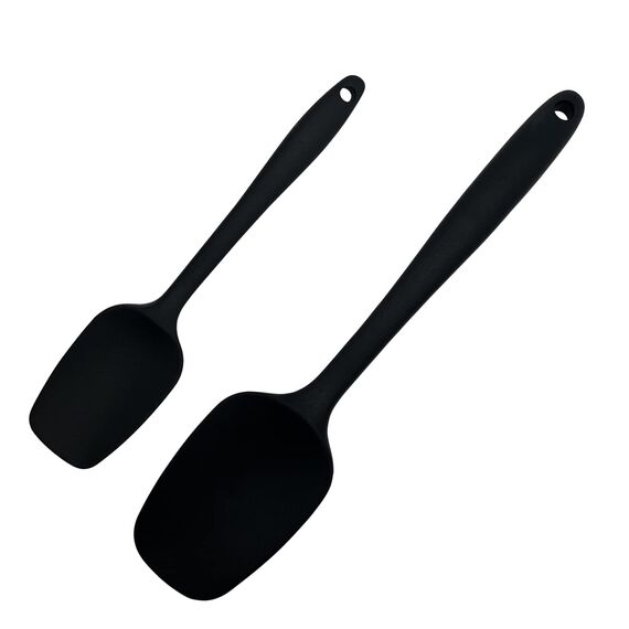 Silikon Löffel Spatel, Wok Spatel, Antihaft Küchenutensilien mit Stahlkern zum Kochen, ein kleiner Spatel und große Spatel