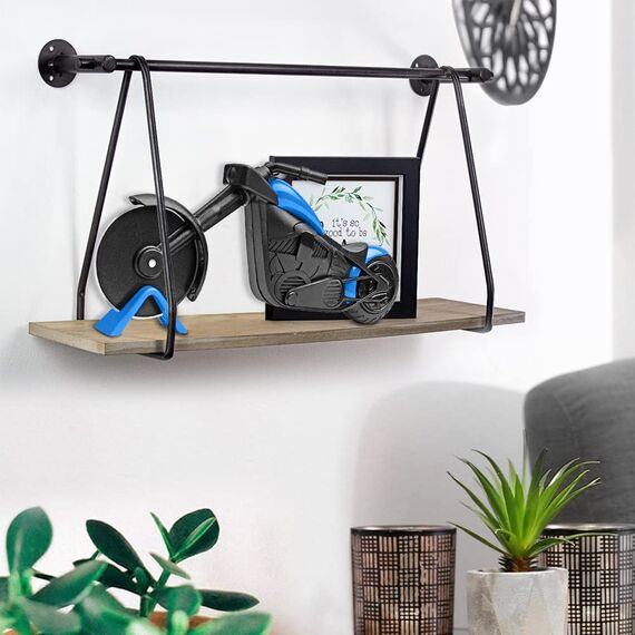 Motorrad Pizzaschneider, Lustige Pizza Schneider Edelstahl Kunststoff Pizzaroller Pizzarad Pizzamesser, Pizza Cutter mit Scharfem Schneiderad & Ständer für Weihnachten Geburtstag Geschenke (Blau)