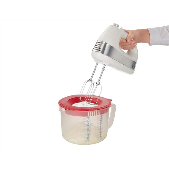 Leifheit 3in1 Messbecher 2,2L Rührbecher mit Sprützschutz und Verschlussdeckel zum Aufbewahren, mit verstellbarem Ausguss, gummierter Boden, spülmaschinengeeignet, optimal zum Backen und Kochen