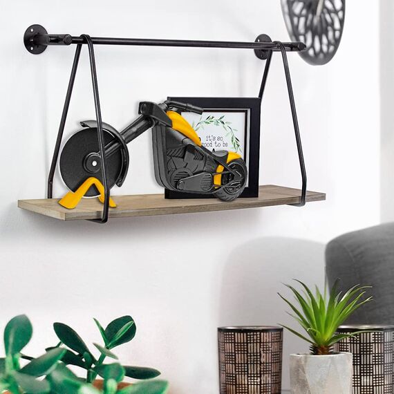 Motorrad Pizzaschneider, Lustige Pizza Schneider Edelstahl Kunststoff Pizzaroller Pizzarad Pizzamesser, Pizza Cutter mit Scharfem Schneiderad & Ständer für Weihnachten Geburtstag Geschenke (Gelb)