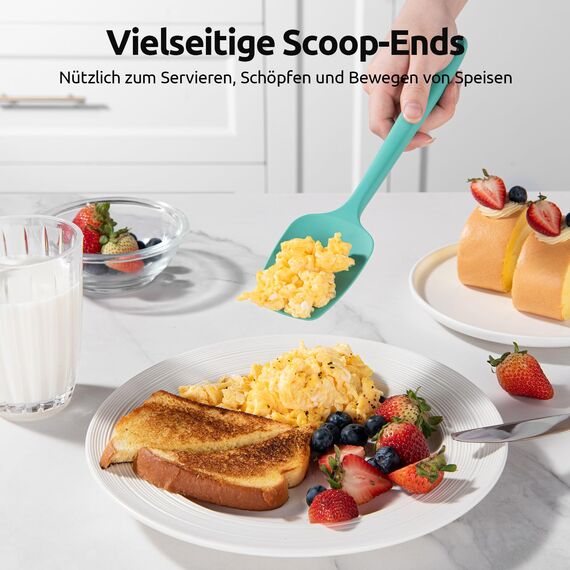 U-Taste Silikon Spatel & Teigschaber 4er Set, 315℃ Hitzebeständiger Antihaft-Gummispachtel Kuchenspatel, Nahtloses Einteiliges Design für Kochen Backen Mischen (Mehrfarbig)