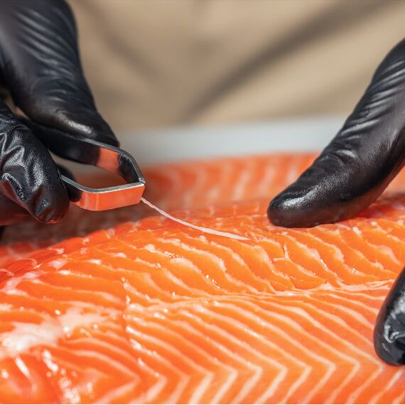 Marindo Profi Grätenzange (gerade 11cm) | Grätenzange für Fisch | Grätenpinzette | Fischgrätenzange | Fischgrätenpinzette | spülmaschinenfest | rostfreier Edelstahl