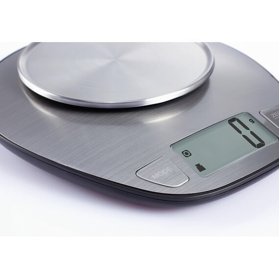 EXZACT Digitale Küchenwaage Edelstahl - Elektronische Kochwaage mit Abnehmbarer Schüssel zum Backen und Kochen - Tara-Funktion - Max 5 kgs - küchenwaage mit schüssel