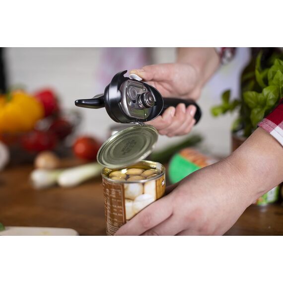 KUHN RIKON Auto Safety Dosenöffner rot, Sicherheitsdosenöffner, keine scharfen Kanten, fasst automatisch den Rand der Dose, sauber und sicher, 8 x 2.5 x 2.75