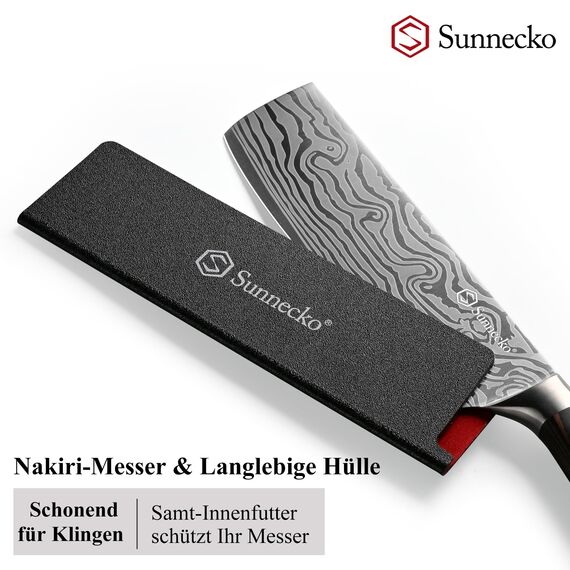 Sunnecko 18cm Küchenbeil Messer Küchenmesser - Klein Hackmesser Hackbeil Küchenmesser Kochmesser Profi Messer Edelstahl mit Pakkaholz Griff in Geschenkbox, Chang Serie