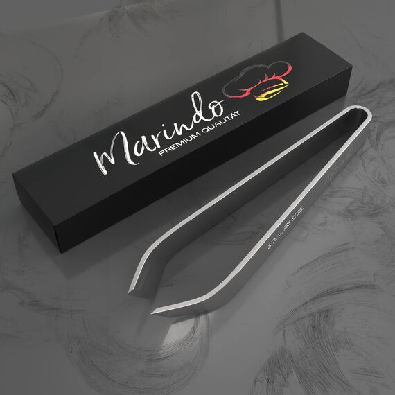 Marindo Profi Grätenzange (spitz 12cm) | Grätenzange für Fisch | Grätenpinzette | Fischgrätenzange | Fischgrätenpinzette | spülmaschinenfest | rostfreier Edelstahl