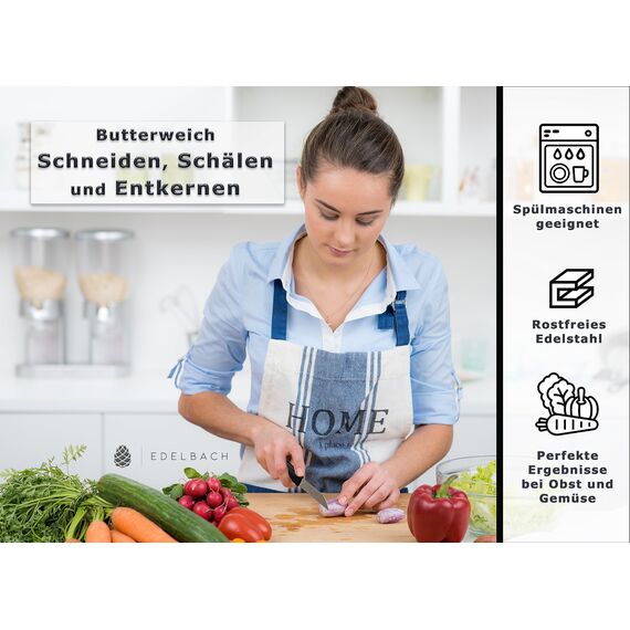 Solingen / Edelbach / 6x Küchenmesser Set / Made in Germany Messer Set gerade Klinge, Allzweckmesser, Obstmesser, Gemüsemesser, Schälmesser, sehr scharf, Küchen Messer, Geschenk