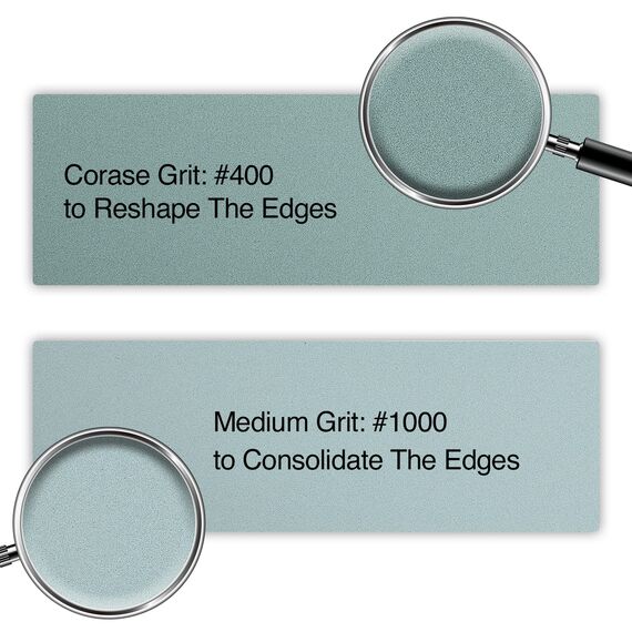 Schleifstein Messer 400 1000 Set - Wetzstein, Abziehstein für Messer, Messerschärfer, Whetstone Sharpening Stone, Messerschleifsteine, Stechbeitel - Grau