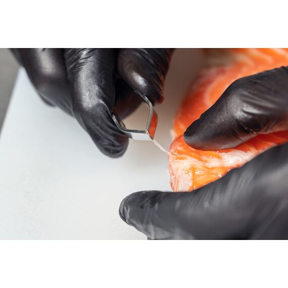 Marindo Profi Grätenzange (gerade 11cm) | Grätenzange für Fisch | Grätenpinzette | Fischgrätenzange | Fischgrätenpinzette | spülmaschinenfest | rostfreier Edelstahl