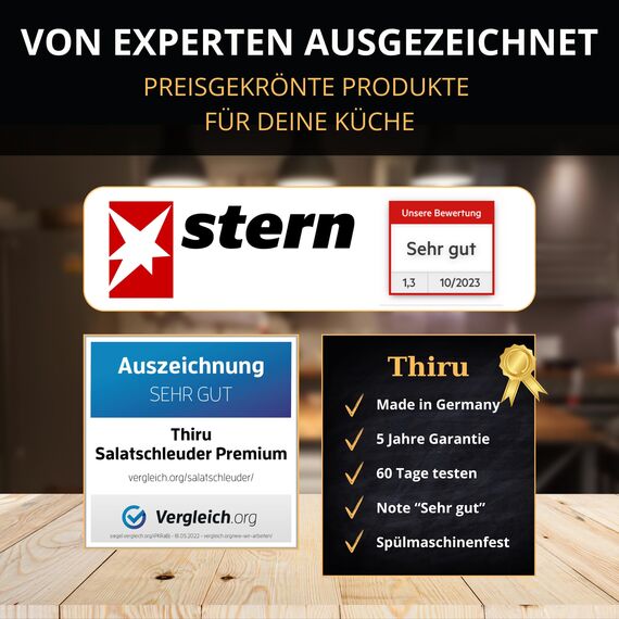 Thiru Spätzlepresse & Kartoffelpresse aus Kunststoff – 3 Edelstahl-Einsätze für Spätzle, Spaghetti-Eis, Kartoffelpüree 60 Tage risikofrei testen – sicherer Topf-Halt – spülmaschinengeeignet