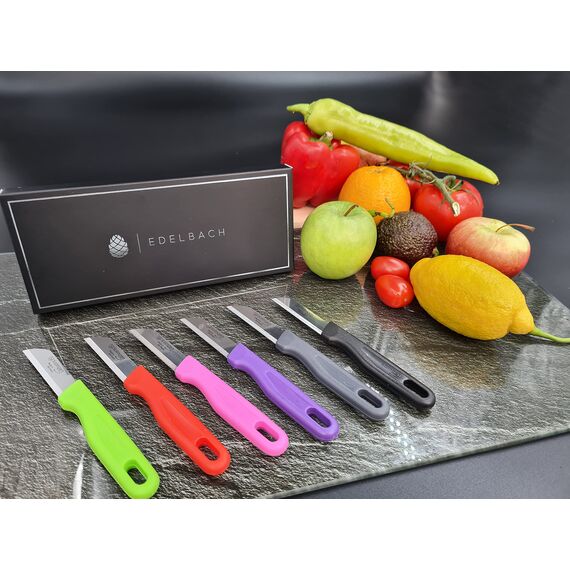 Solingen / Edelbach / 6x Küchenmesser Set / Made in Germany Messer Set gerade Klinge, Allzweckmesser, Obstmesser, Gemüsemesser, Schälmesser, sehr scharf, Küchen Messer, Geschenk