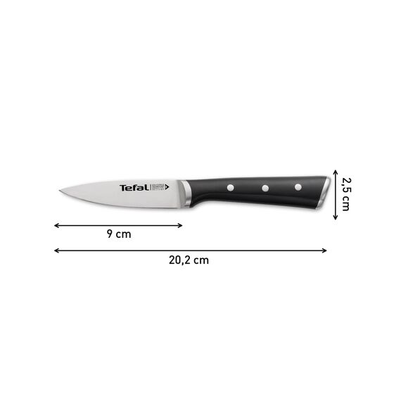 Tefal Ice Force Schälmesser, 9cm Klinge, Korrosionsschutz, Handschutz, Edelstahl/Schwarz, K23205