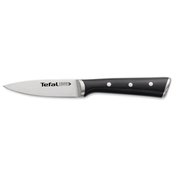 Tefal Ice Force Schälmesser, 9cm Klinge, Korrosionsschutz, Handschutz, Edelstahl/Schwarz, K23205