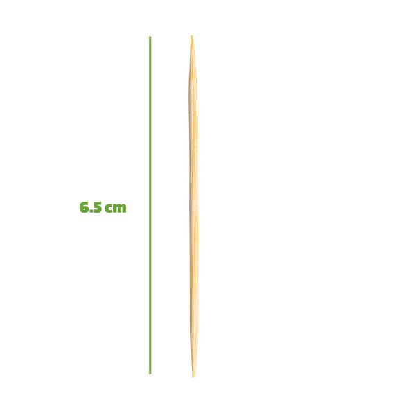 Comfy Package [1500 Stück] Bambus-Zahnstocher, Rund und Doppelseitig Spitze - Holz-Zahnstocher für Vorspeisen, Früchte und Zahnpflege.