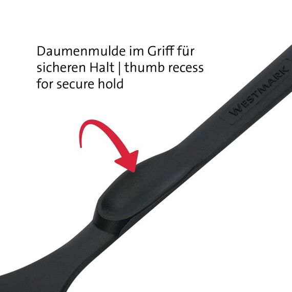 Westmark 2 Pfannenwender, hochhitzebeständig bis 270°C, Länge: 28,3 cm, Kunststoff, Flonal Plus, Schwarz, 203522E5