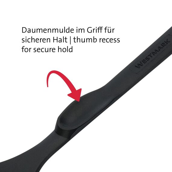 Westmark Koch-Set, 3-tlg.: 1 Pfannenwender, 1 Rührlöffel, 1 Spitzlochlöffel, hochhitzebeständig, Kunststoff, Schwarz, 203522E9